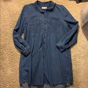 MADEWELL Harris Denim Puff Sleeve Shirt Dress